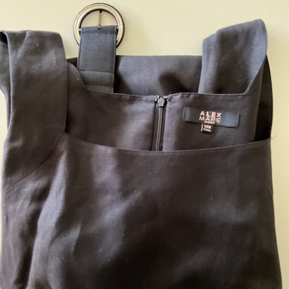 NWT ALEX MARIE 14W BLACK SLEEVELESS DRESS WITH A 4" PLEAT AT THE HEM - Picture 8 of 14